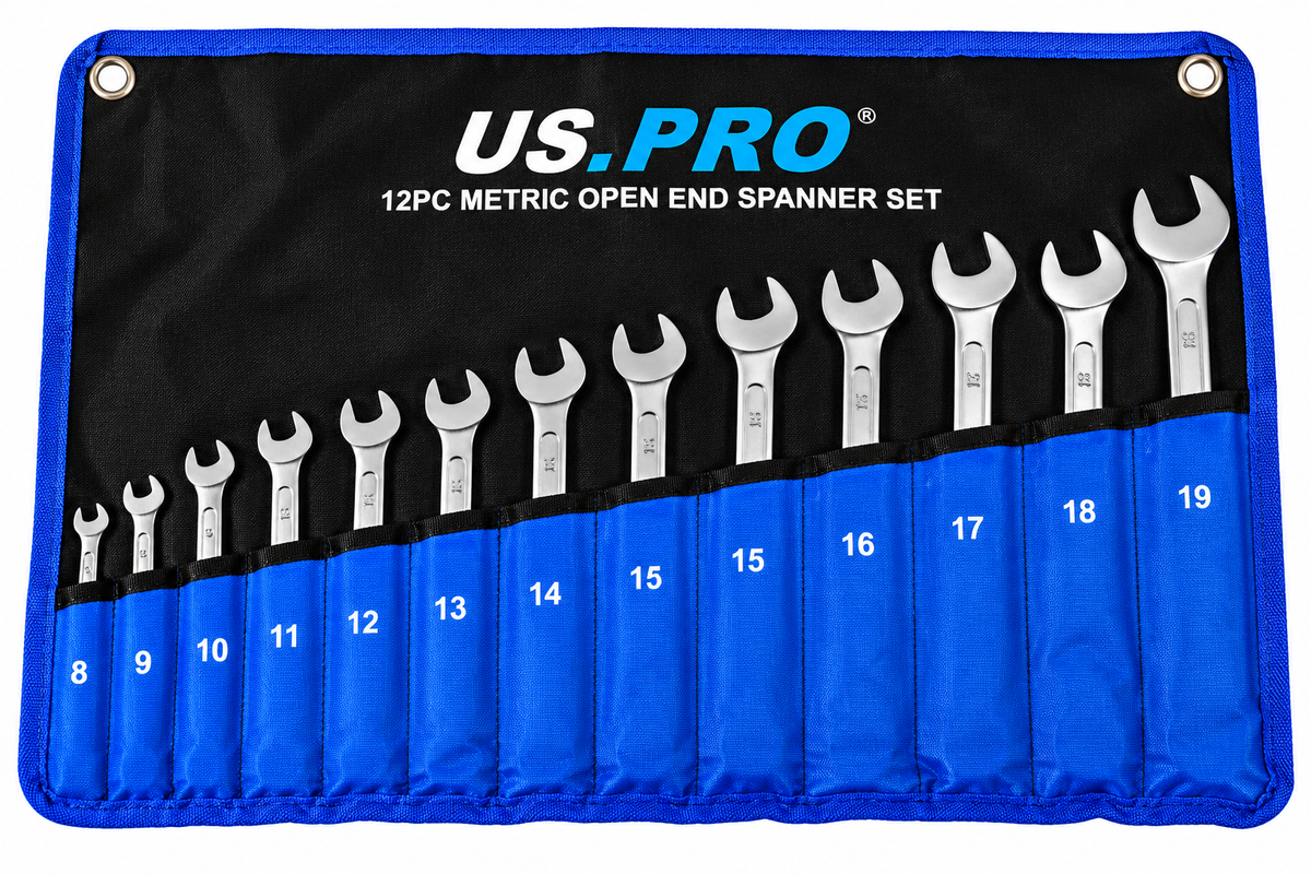 12Pc Deep Offset Metric Combination Spanner Se - US PRO 7592