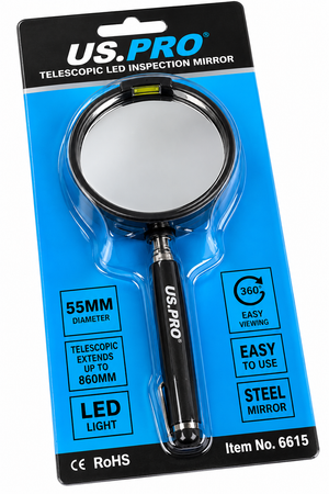 Telescopic Inspection Mirror with LED Light – 6915