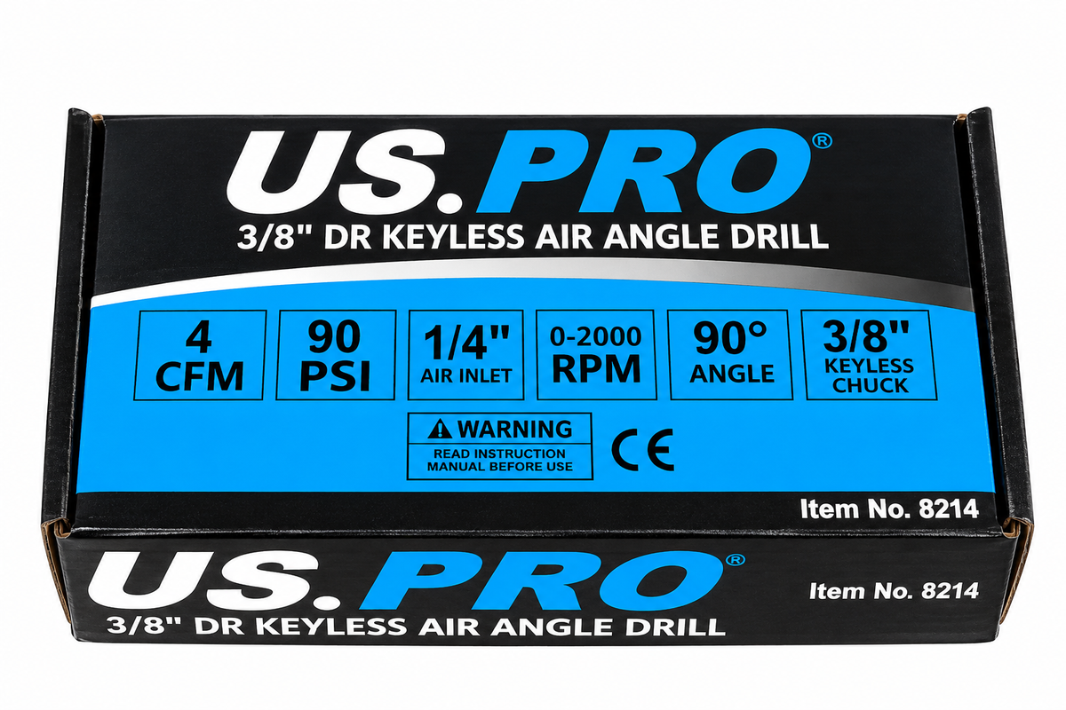 3/8" Dr Keyless Air Angle Drill - US PRO 8214