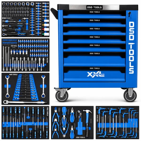 Tool Chest Trolley With 6 Drawers Full Of Tools Plus Storage Roll Cart DS1061