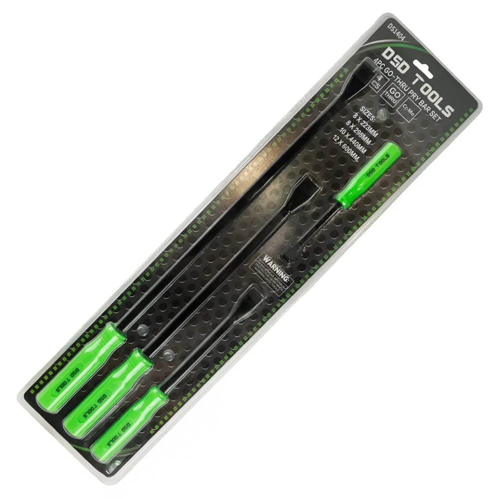 4pc Go-Thru Wrecking Pry Bar Set Lever Crow Bars 200mm - 600mm DS1404