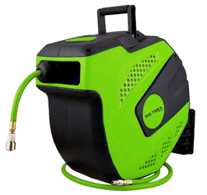 35M AUTO RETRACTABLE AIR HOSE REEL IN GREEN DS1827