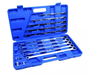 Extra Long Double Ring Single Gear Ratchet Spanner Set 10pc 8mm-19mm 3224