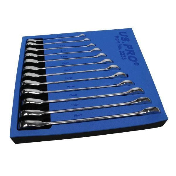 Set de chei combinate cu clichet cu angrenaj metric 12 buc. 8-19 mm