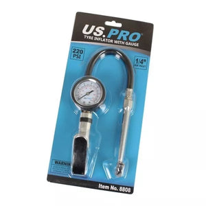 Compact Air Tyre Inflator with Dial Gauge Cars, Motorcycles 8808