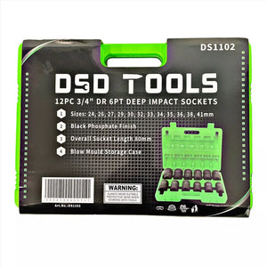 Deep Impact Sockets Metric 24 - 41mm 12PC 3/4" DR 6PT DS1102
