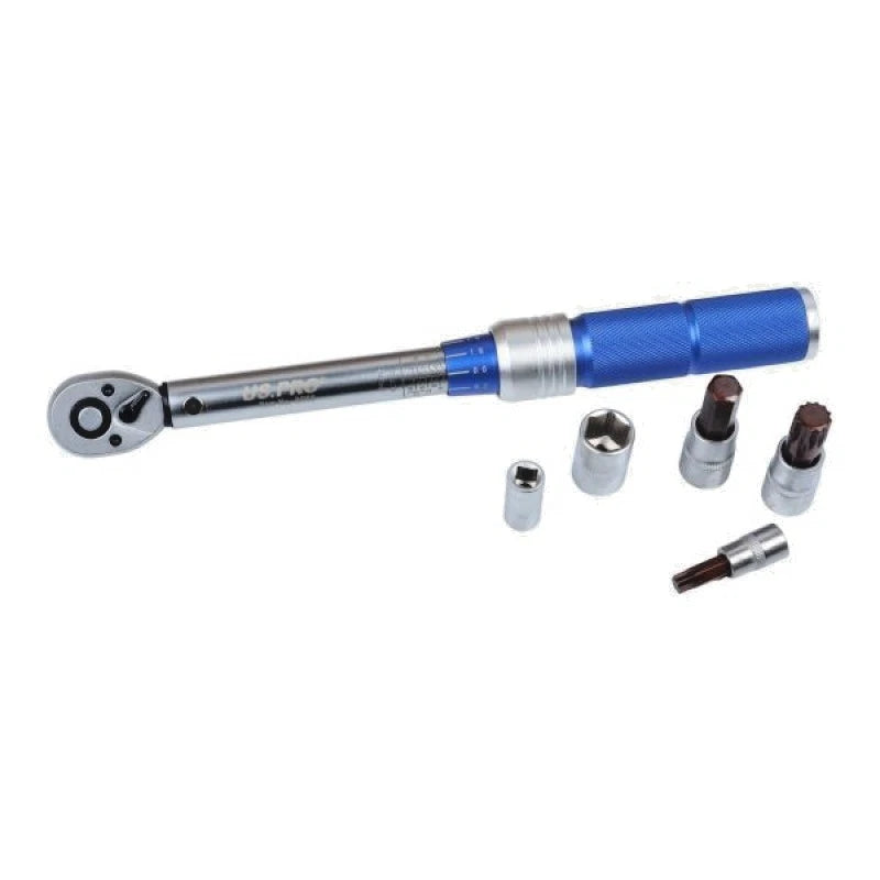32pc 1/4" Drive Torque Wrench 2/24Nm And Socket Bit Set Torx Spline Hex 6950