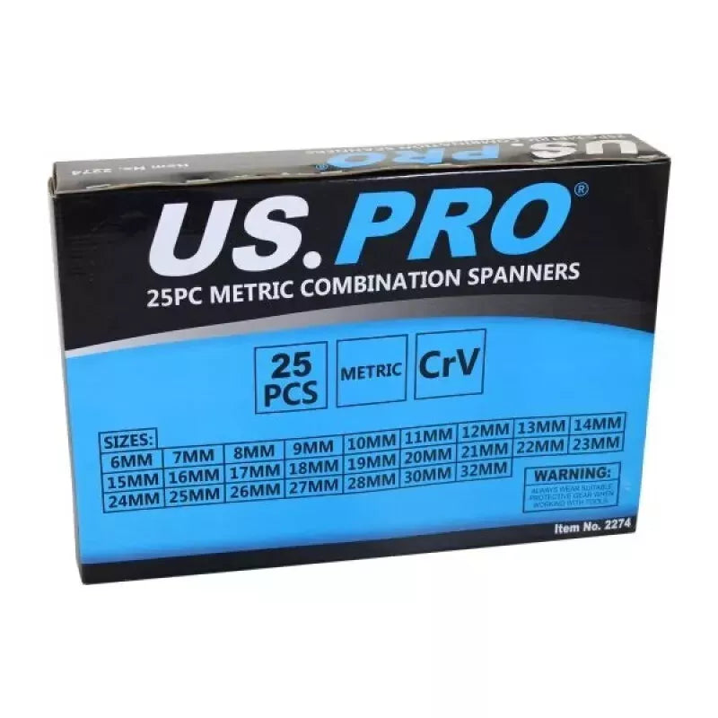 US PRO Tools 25 buc set chei combinate metrice 6 - 32 mm în tavă de spumă