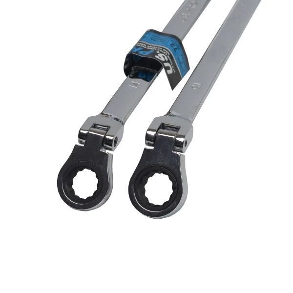 14mm x 15mm Extra Long Flexi Head Ring Ratchet Spanner Aviation 72T 3870