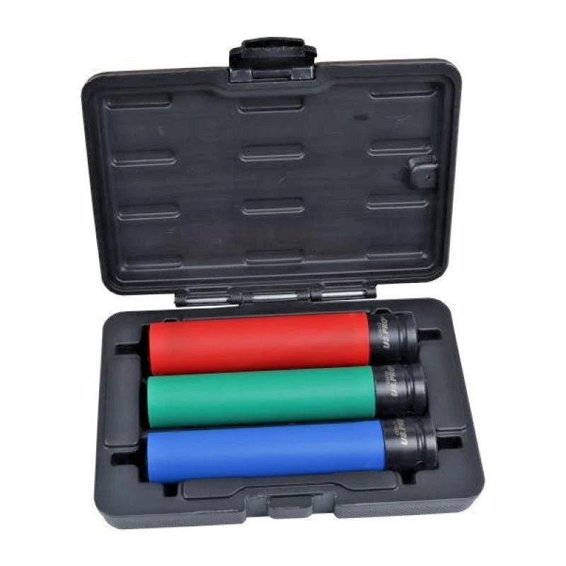 Extra Deep Alloy Wheel Nut Impact Socket Set 17mm 19mm 21mm 1/2" Drive 7605