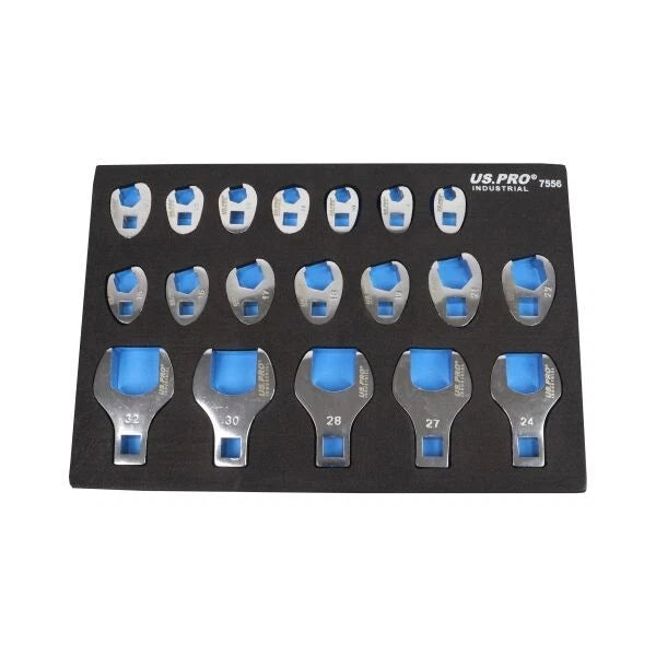 19pc Crow Foot Spanner Set 8mm-24mm 7556