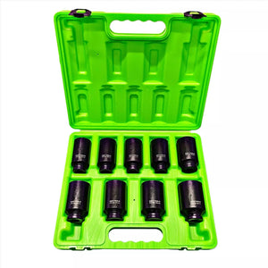 9Pc Deep Impact Sockets 1/2" 6Pt Drive Hub Nut Socket Set 29-38mm DS1114