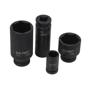 US PRO Tools Set de 35 bucăți 1/2" Dr, 6 puncte, adâncime și adâncime, set de prize cu impact în spumă EVA 