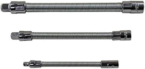 3 Piece Flexible Extension Bar Adaptor Set - 1/4" 3/8" 1/2" Drives 4144