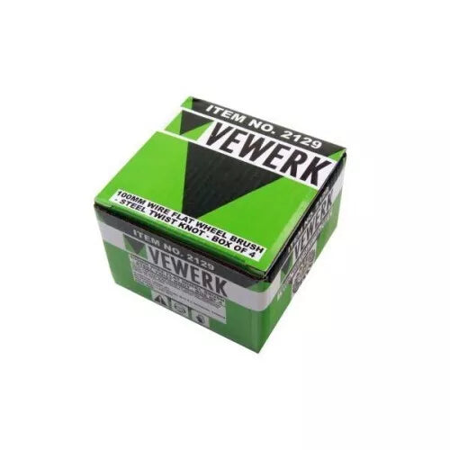 VEWERK 2 x 100MM Wire Flat Wheel Brush - Steel Twist Knot 2129