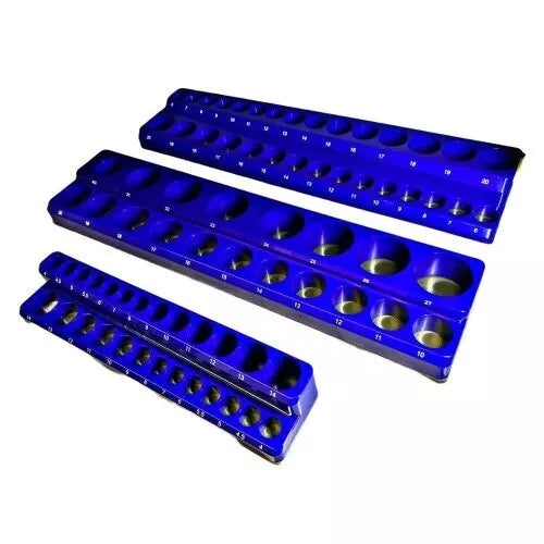 Set Of 3 Magnetic Socket Holders For 1/4" 3/8" 1/2" Drives 6912