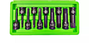 10PC 1/2" DR Impact Hex Bit Socket Set H5 - H19 Impact Allen Keys DS1107