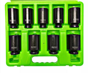 9Pc Deep Impact Sockets 1/2" 6Pt Drive Hub Nut Socket Set 29-38mm DS1114