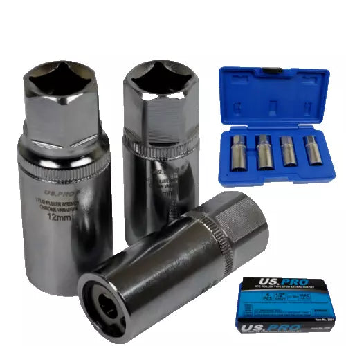 US PRO Tools 4 buc. Set de prize extractoare 1/2 dr 6 8 10 extractoare 12 mm NOU