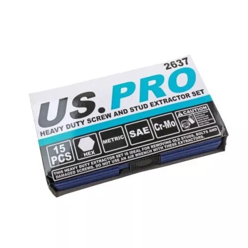US PRO Tools Set de extractoare de șuruburi și șuruburi, 15 buc 