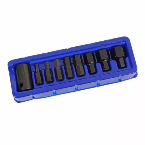 US PRO Tools Set de 9 bucăți hexagonal de impact cu suport de biți DR de 1/2" H6 - H19 