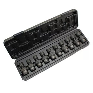 US PRO INDUSTRIAL 10pc 3/8” Dr 360° Swivel Impact Shallow Sockets 10-19mm 3471