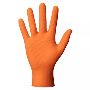 Mănuși Nitril Diamond Grip Heavy Duty, de unică folosință, fără latex, portocaliu X-Large x100