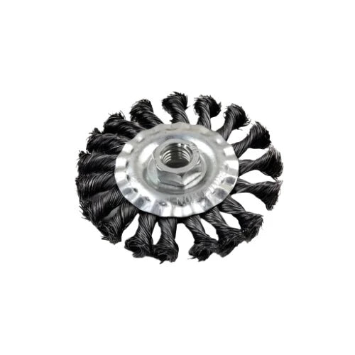 VEWERK 2 x 100MM Wire Flat Wheel Brush - Steel Twist Knot 2129