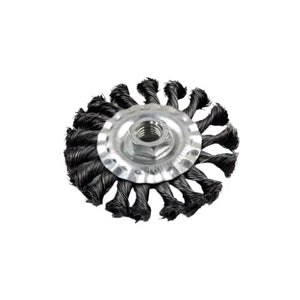 Perie plată din sârmă de 100 mm VEWERK - Nod răsucit din oțel - Cutie de 4